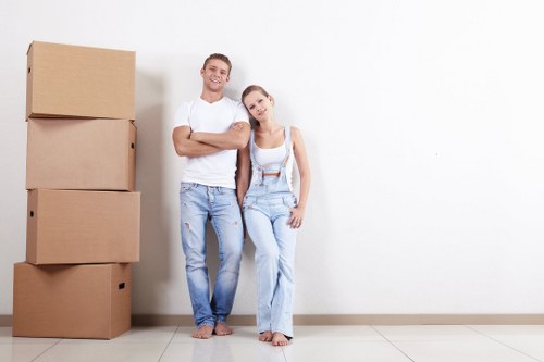 Moving van service loading household items