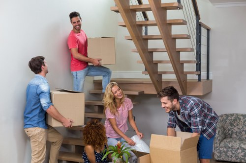 Local Battersea moving service preparing items for transport and storage