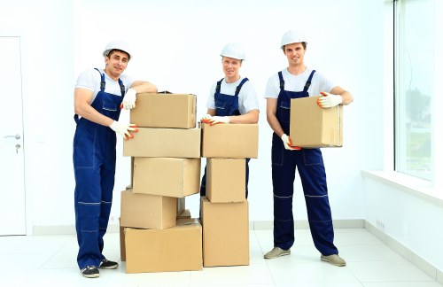 Careful loading of student belongings for a Battersea removals service