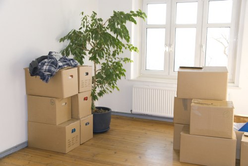 Office furniture and equipment prepared for a commercial move in Battersea