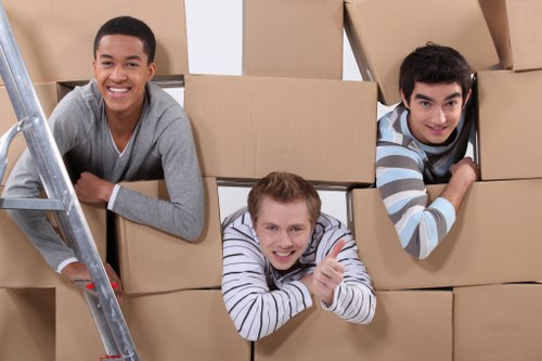 Van removal service transporting packed belongings