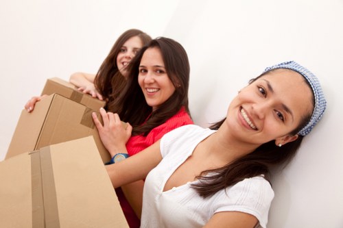 Professional removals crew managing access and loading in Battersea