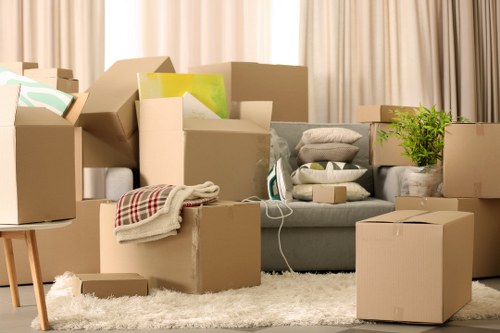 Preparing for a man with van job in Battersea with boxes and furniture