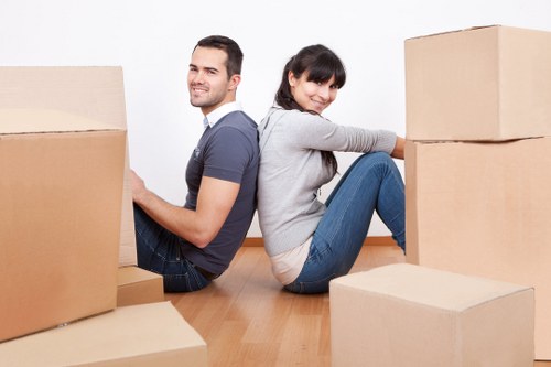 Careful loading of household items during a Battersea move