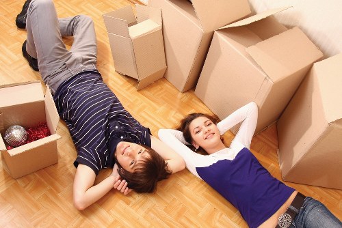 Packed boxes ready for a Battersea move