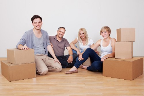 Loading office furniture for transport in Battersea